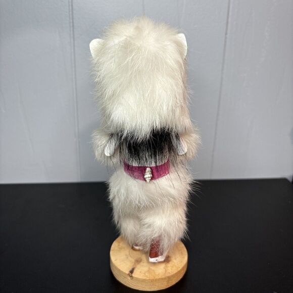 Hand crafted native Bear figure 8 inch Tall removable mask Signed E Jimmie - Picture 4 of 10